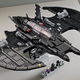 While not a complete studs-not-on-top (SNOT) build, as with the 1989 Batmobile the Lego Batwing faithfully recreates the vehicle’s curves.